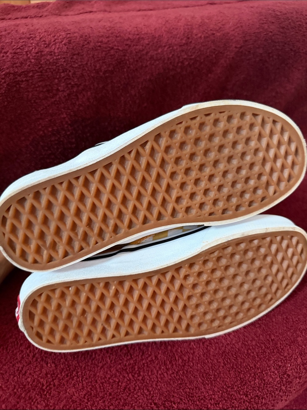 Vans Women’s Checkerboard Slip-On Sneakers - Yellow & White, unisex - Picture 4 of 5